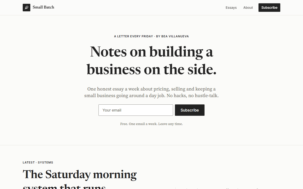 Newsletter + blog, ready to open