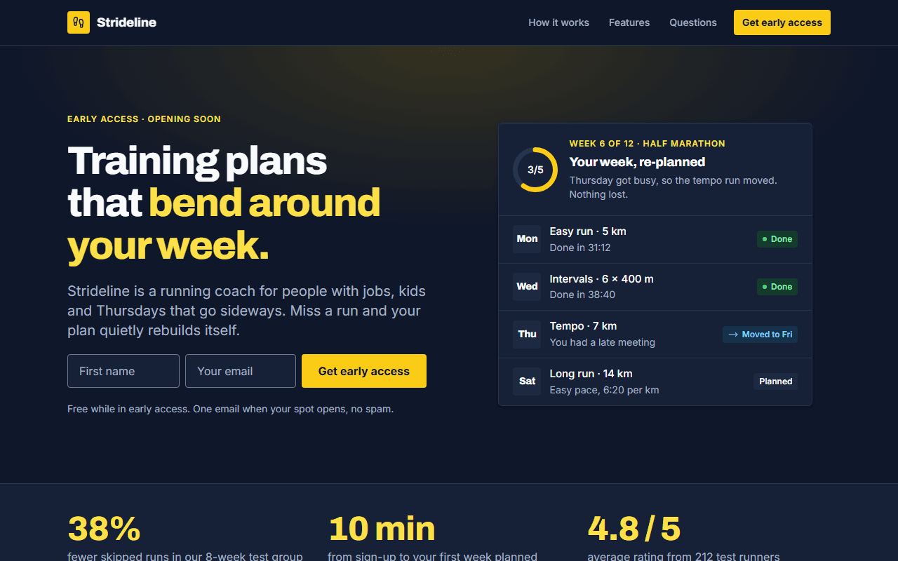 Waitlist + launch page, ready to open